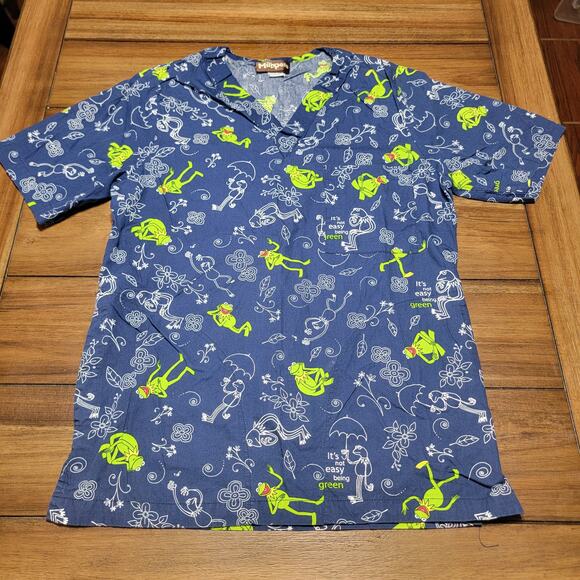 The Muppets Scrub Top Kermit The Frog "It's Not Easy Being Green" - Size XS - Picture 1 of 5